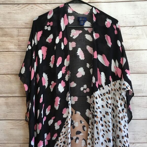 RACHEL ROY KIMONO IN MIXED LEOPARD PRINT - Picture 2 of 9